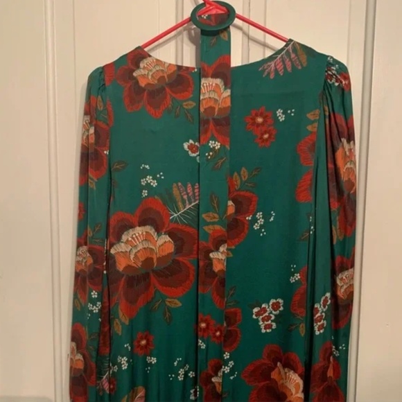 RARE! NWT FARM Rio x Anthropologie Marenko dress in green floral print Size M - Picture 5 of 5